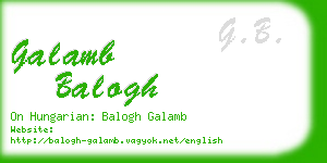 galamb balogh business card
